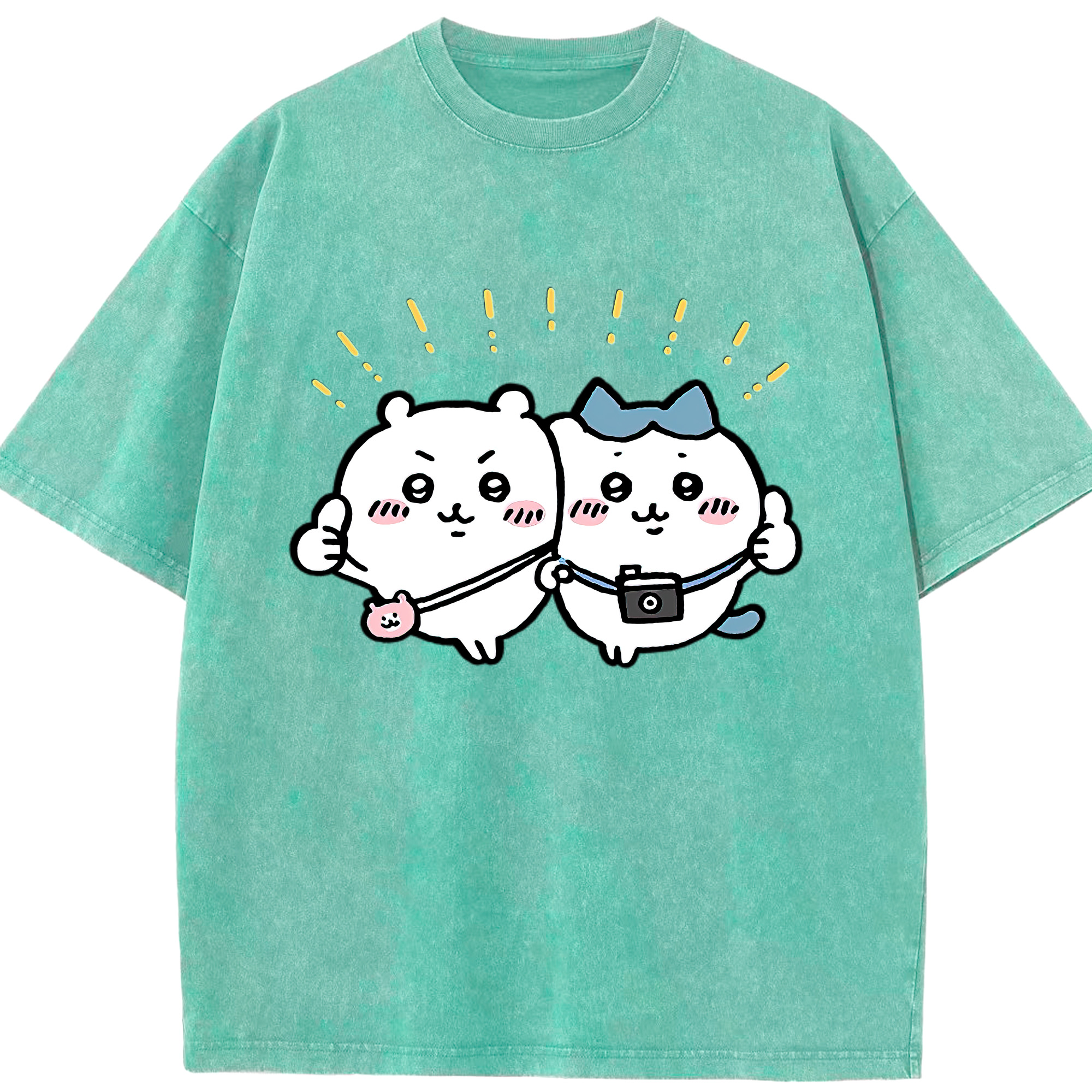 （画像用） ちいかわ ちいかわ Chii-kawa chiikawa 綿100% ヴィンテージ風 半袖Tシャツ（フロントプリント）